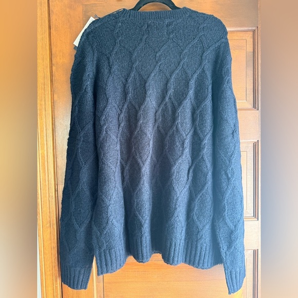 Piombo Navy Blue Diamond Motif Crewneck Sweater - Picture 5 of 6